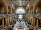 Main building of the Egyptian Museum in Cairo, showcasing ancient artifacts